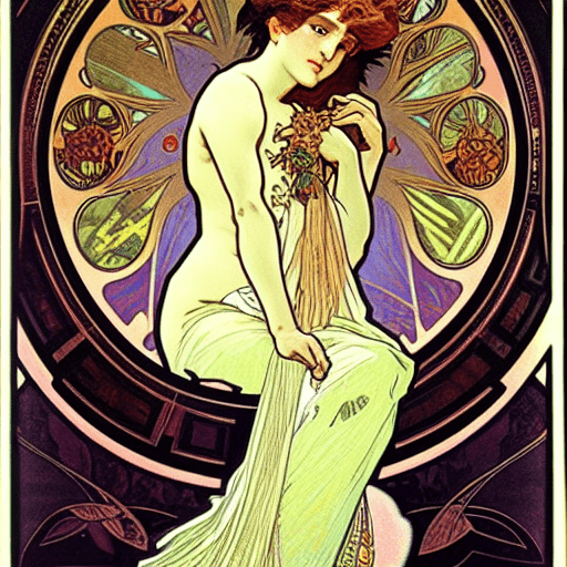 Venus Goddess Alphonse Mucha Digital Graphic · Creative Fabrica