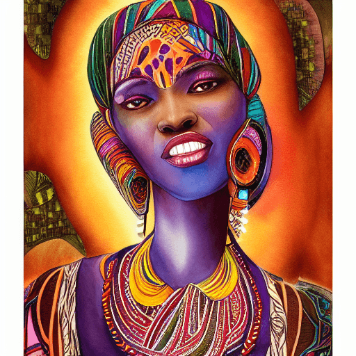 African Woman Art Deco Digital Painting · Creative Fabrica