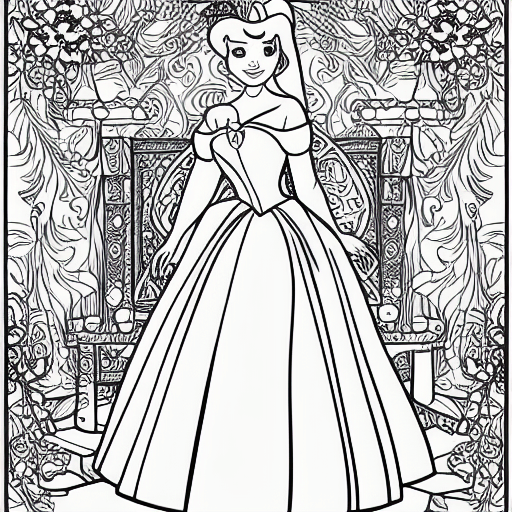 princess cinderella coloring page