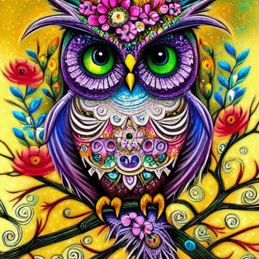 Owl on a Bed of Thorns by Josephine Wall · Creative Fabrica