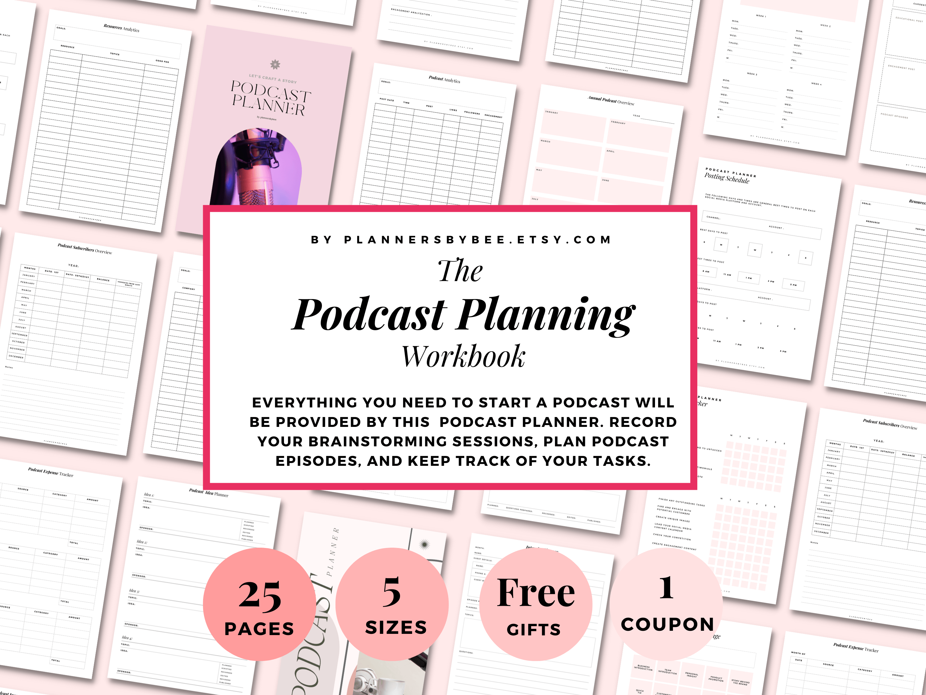 Podcast Planner Template, Episode Podca Graphic by PlannersByBee