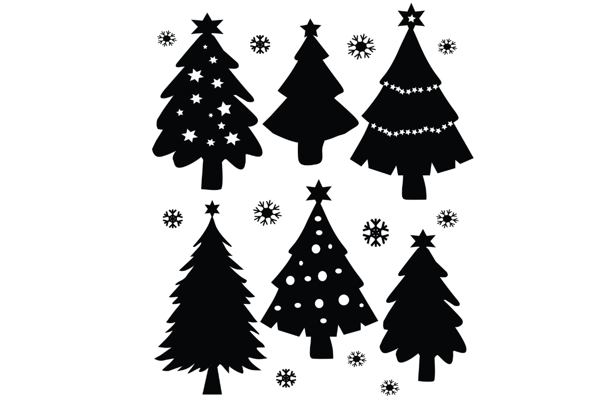 Christmas Tree Silhouette Set Graphic by Rumman Sweety · Creative Fabrica