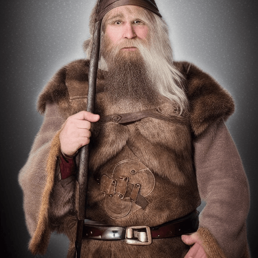 Old Authentic Man Fur Traditional Viking Stock Photo 679773205
