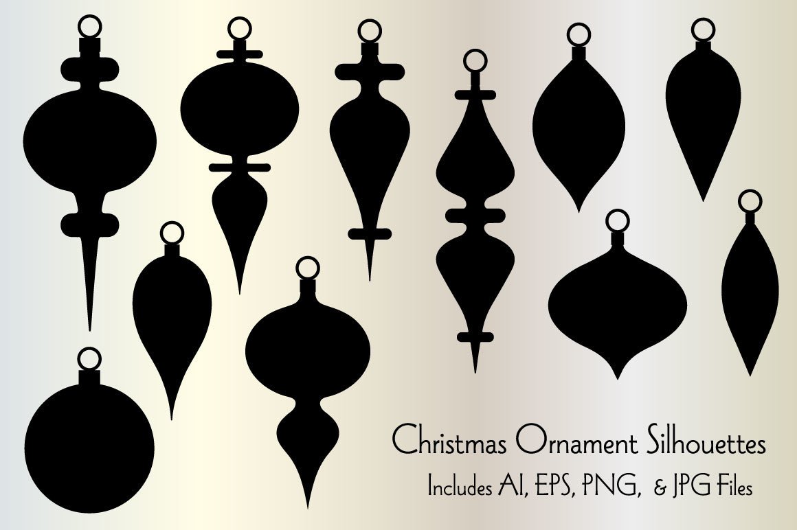 Christmas Ornament Black Silhouettes Graphic by Melissa Held Designs ...