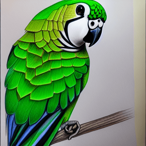 Parakeet Realistic Drawing Graphic · Creative Fabrica