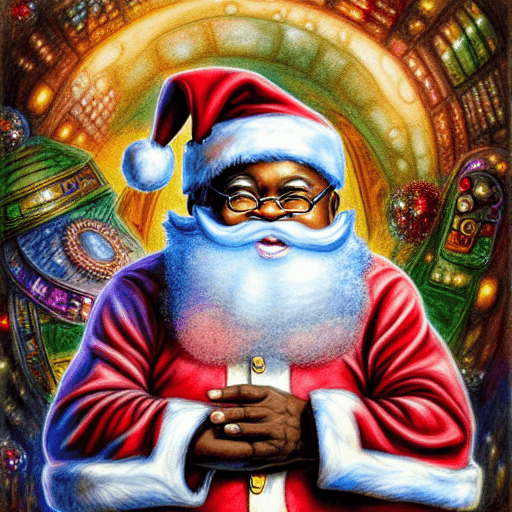 Black American Santa Claus 3D Art · Creative Fabrica