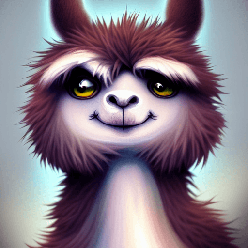 Cute Fluffy Llama Cartoon Character · Creative Fabrica