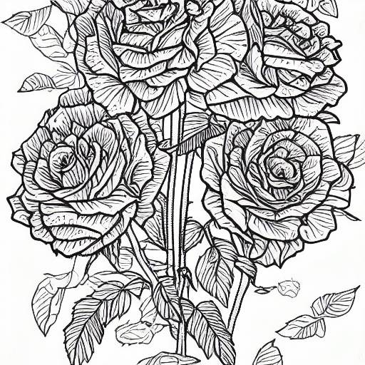 Beautiful Vintage Roses Coloring Page · Creative Fabrica