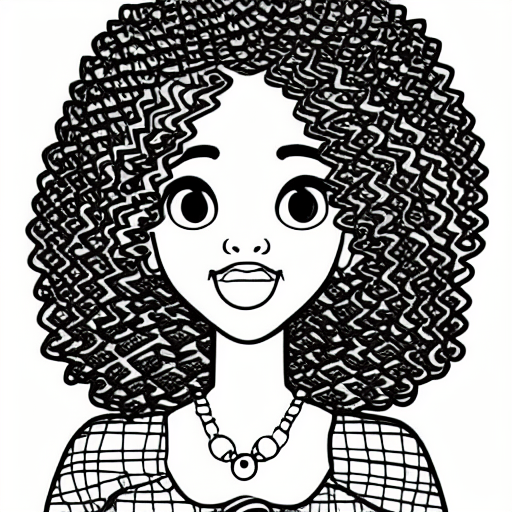 Best Black Girl Ever Drawn Disney Pixar Coloring Page · Creative Fabrica