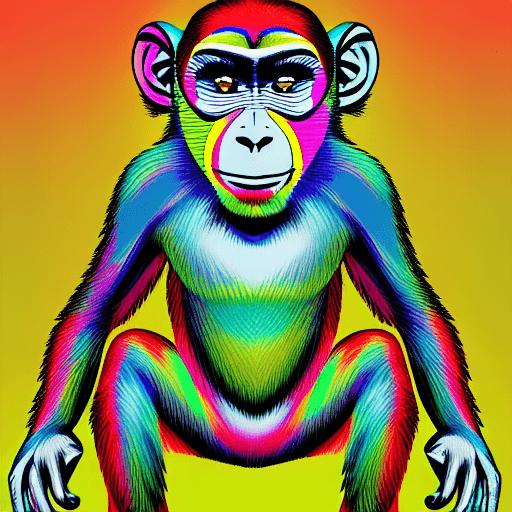 Colorful Pop Art Monkey · Creative Fabrica