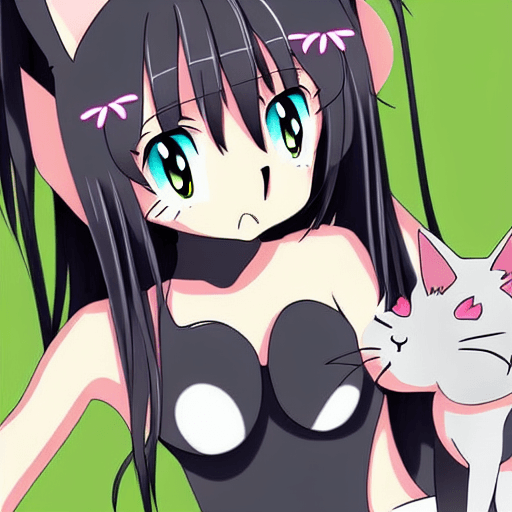 Anime Cat Girl Graphic · Creative Fabrica
