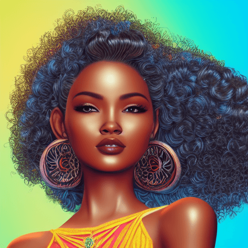 Beautiful Brown Skin Woman Digital Graphic · Creative Fabrica