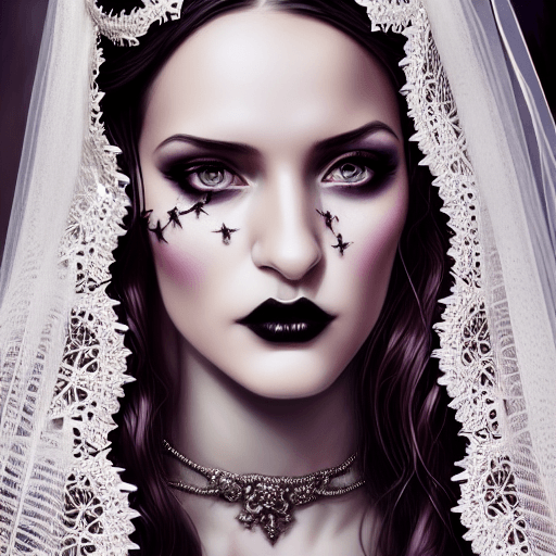 Gothic Wedding Gown Bride · Creative Fabrica