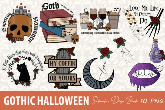 Goth Halloween png bundle,Spooky png bundle, png for sublimation