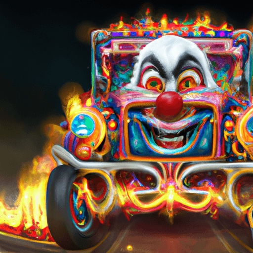 Crochet Clown Doll Car Dashboard Decor, Goth Car Decor, Clown With