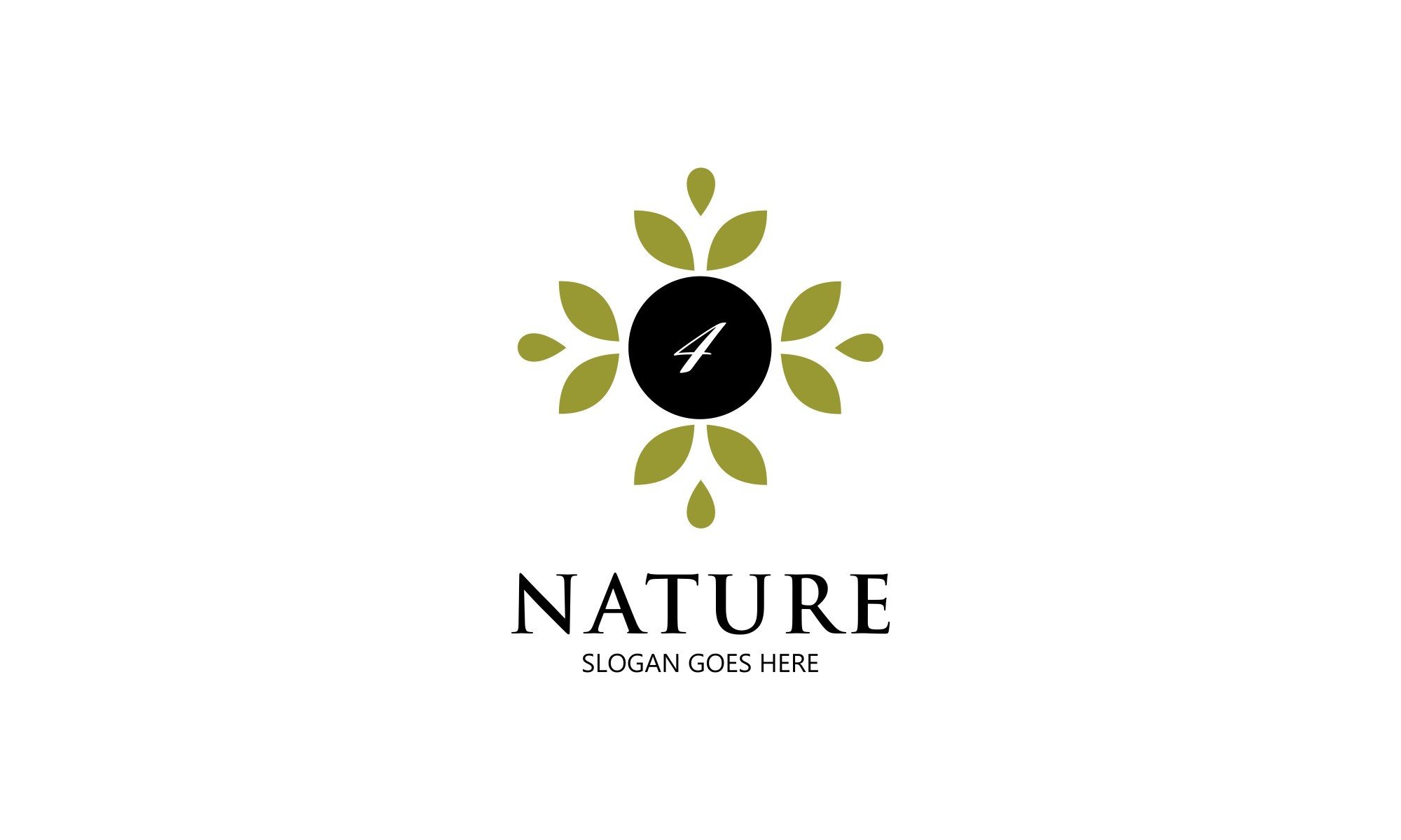 Nature Logo Design with Letter 4 Graphic by ivynn · Creative Fabrica
