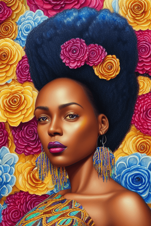 Highly Realistic Portrait of a Beautiful AfricanAmerican Woman in an ...