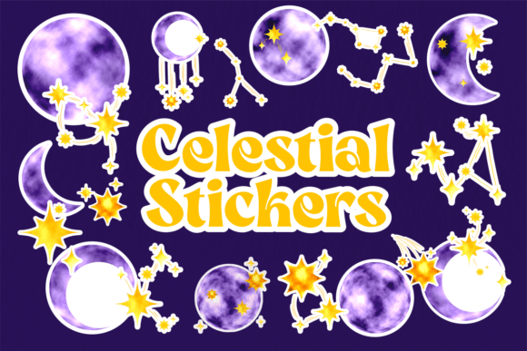 Celestial Stickers Set SVG Cut file by Creative Fabrica Crafts · Creative  Fabrica