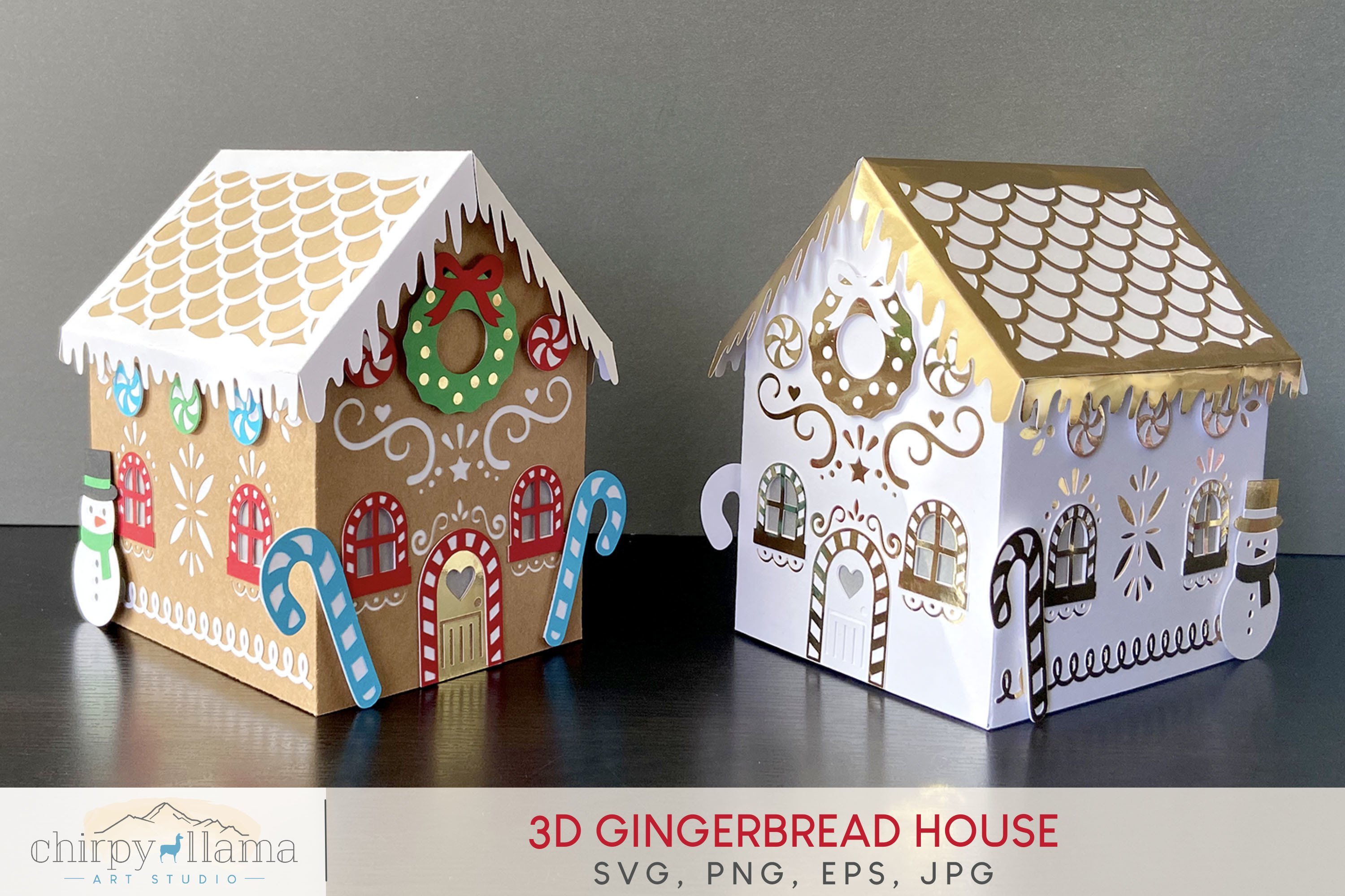 3D Gingerbread House SVG File Graphic by chirpyllama · Creative Fabrica