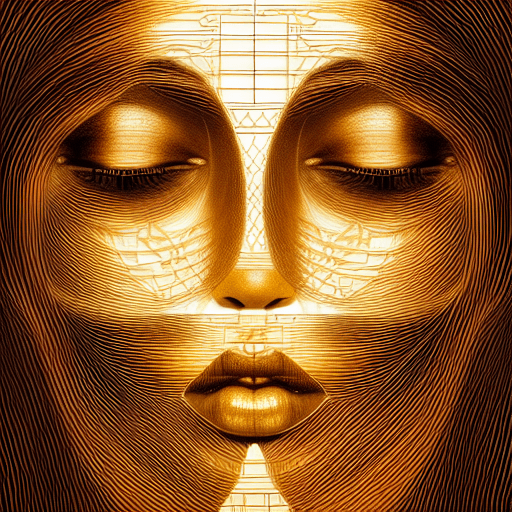 Beautiful Golden Goddess Portrait · Creative Fabrica