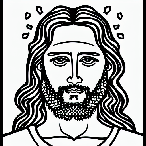 Coloring Book Image of Jesus Christ · Creative Fabrica