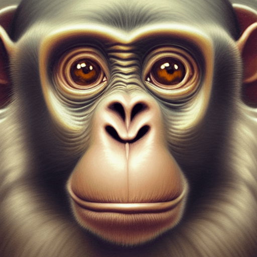Retrato hiperdetalhado de um lindo macaco branco fofo · Creative Fabrica