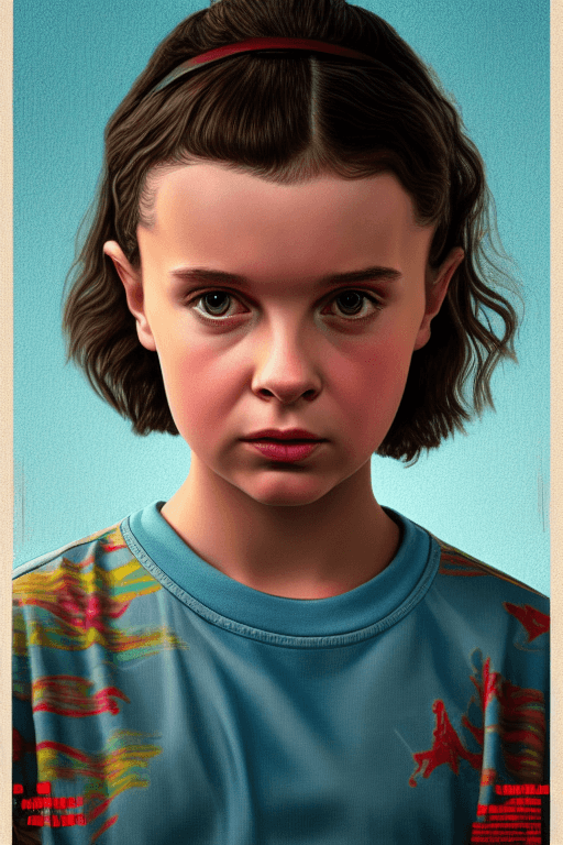 Highly Detailed Digital Oil Painting of Millie Brown from Stranger ...