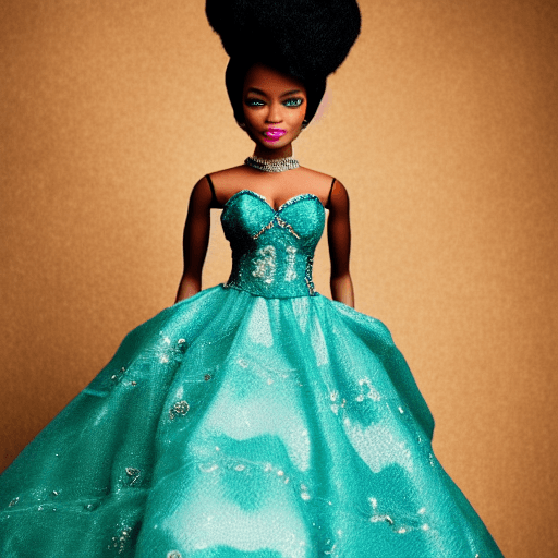 Barbie afro-américaine dans des robes de bal de défilé de mode
