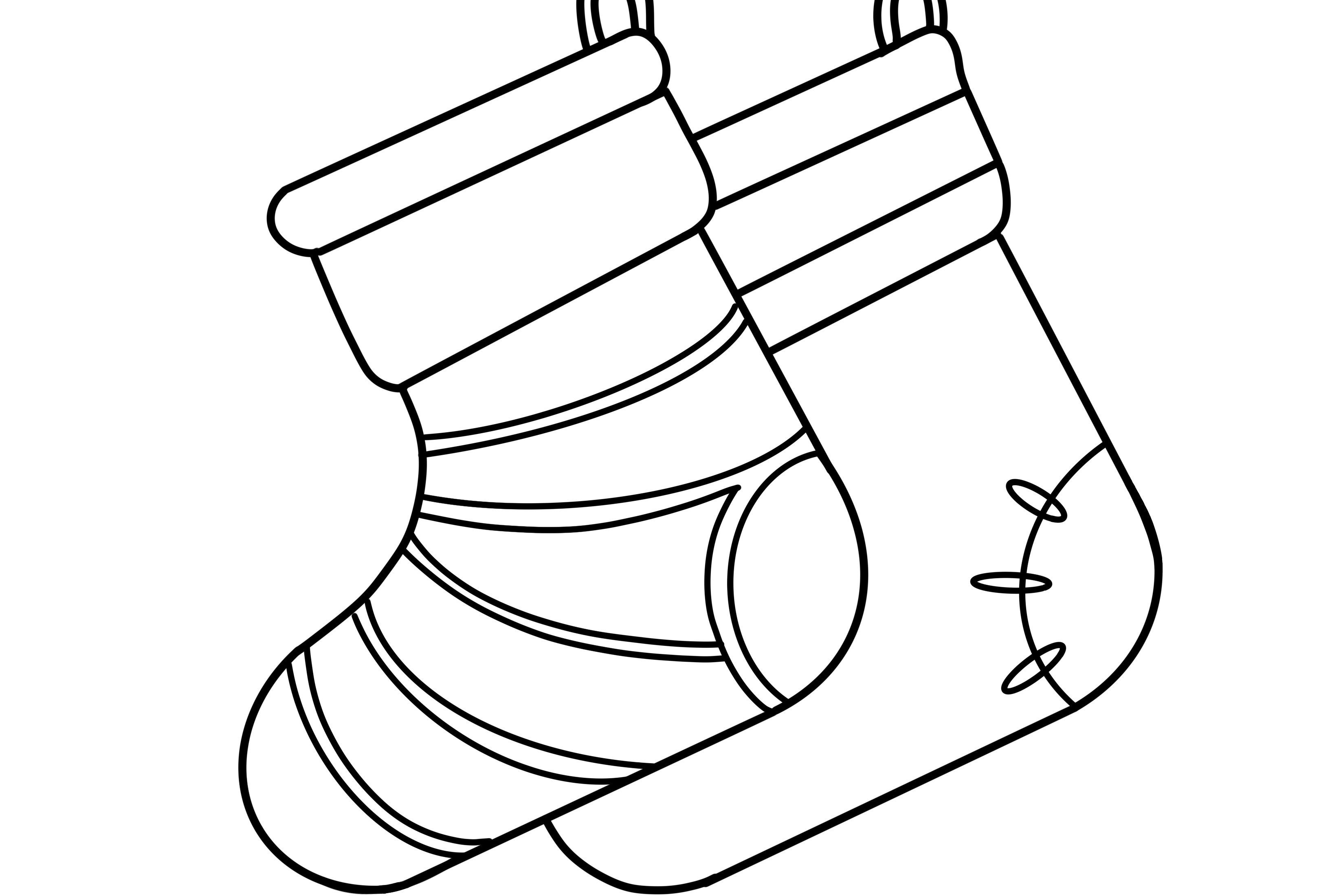 Stocking Christmas Coloring Pages Graphic by waranokdesign99 · Creative ...