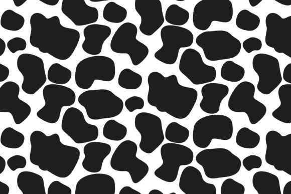 Aesthetic Cow - Black and white seamless pattern Wallpaper Download