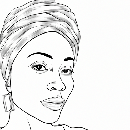 Beautiful Black Woman with Extra Tall Turban in Black and White ...