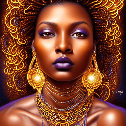 Beautiful Brown Skin Woman Stunning 3D Art · Creative Fabrica