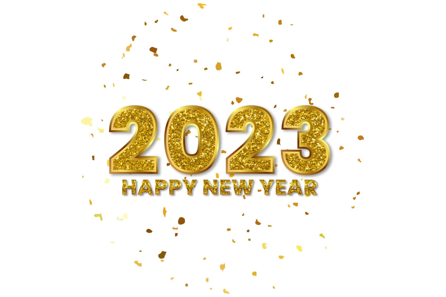 Happy New Year 2024 Gold Confetti Illustration par pixeness · Creative  Fabrica