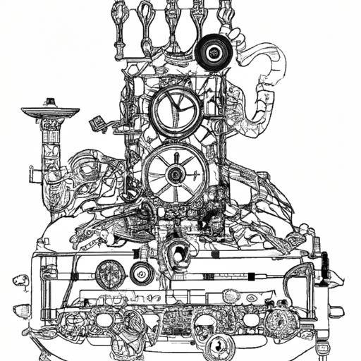 Steampunk Musical Instrument Coloring Page · Creative Fabrica