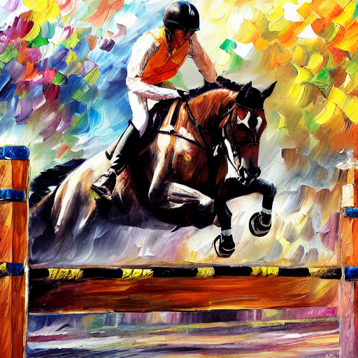 Highly Detailed Painting of a Show Jumping Horse Sketch · Creative Fabrica