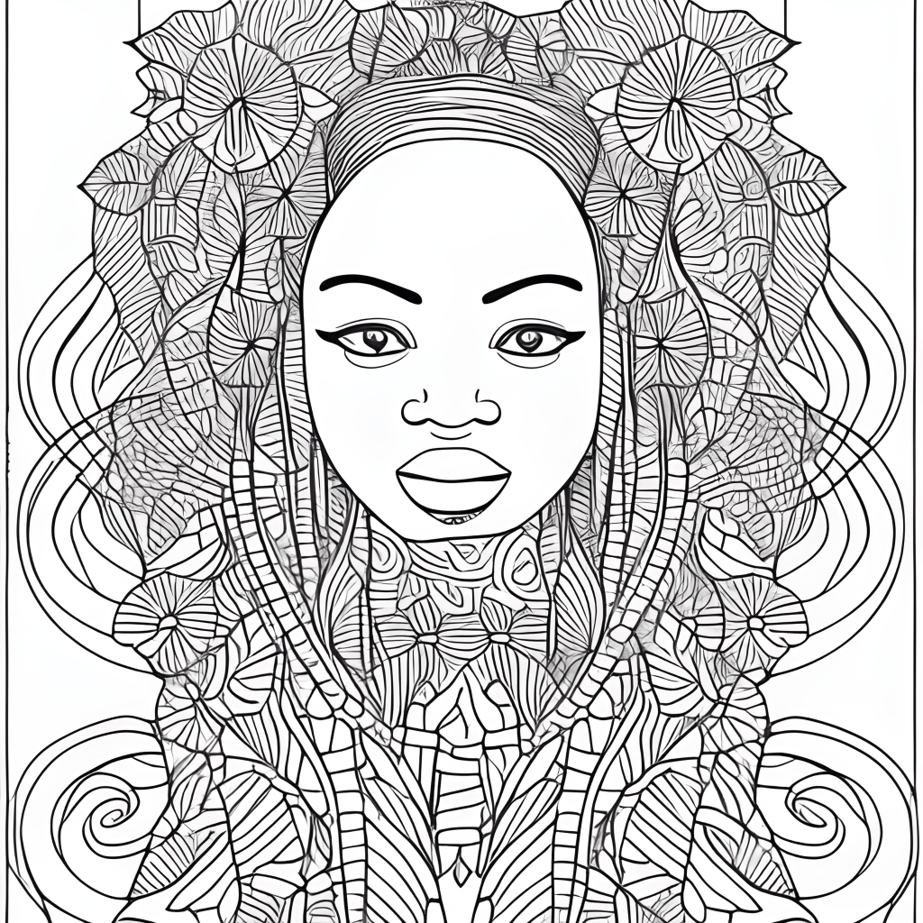 African Queen Coloring Book · Creative Fabrica