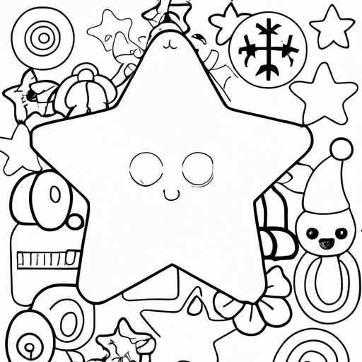 Desenho para colorir de Natal de Kawaii Chibi · Creative Fabrica