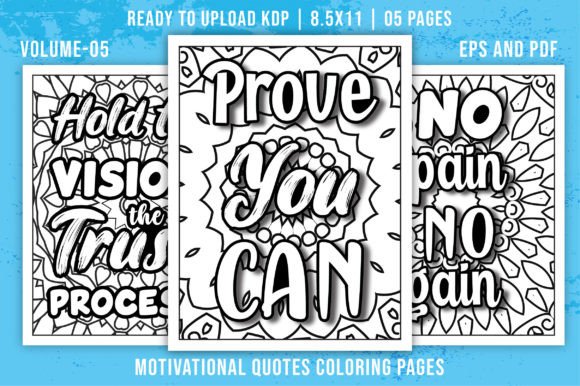 Motivational Quotes Coloring Pages Graphic by mirazooze · Creative Fabrica