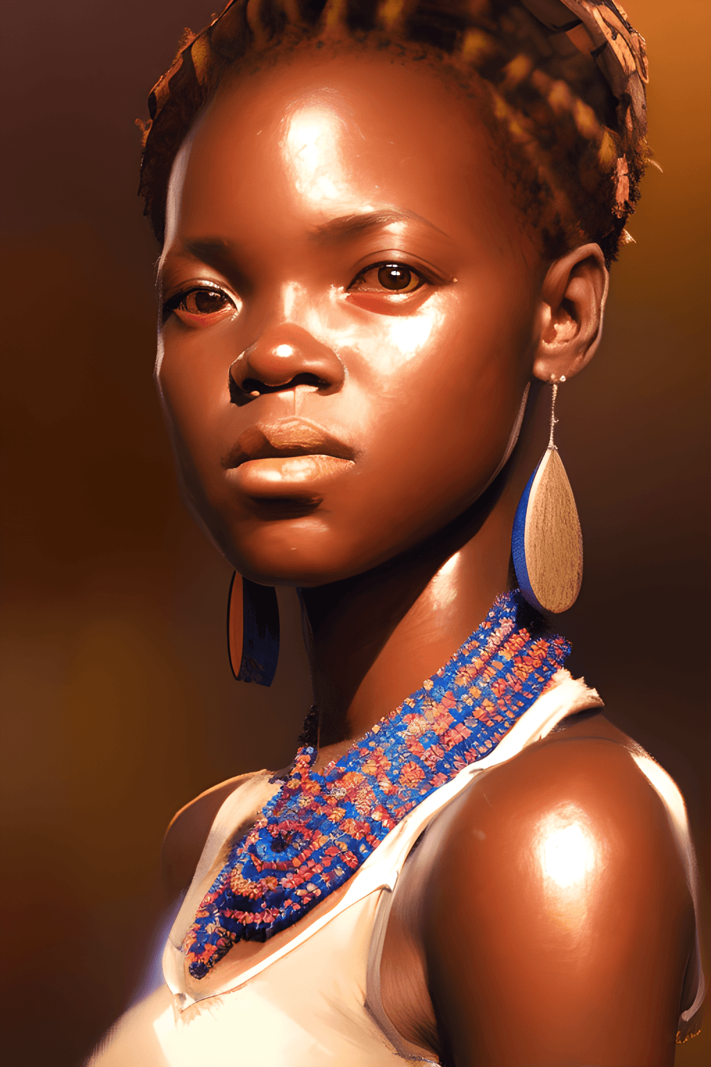 Bantu Girl Portrait Painting · Creative Fabrica