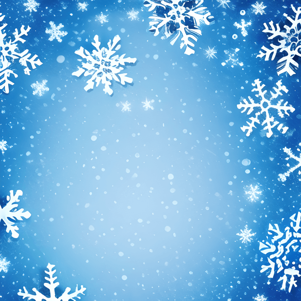 Iced Blue Background with Snowy Winter Blue Snowflake Border Frame ...