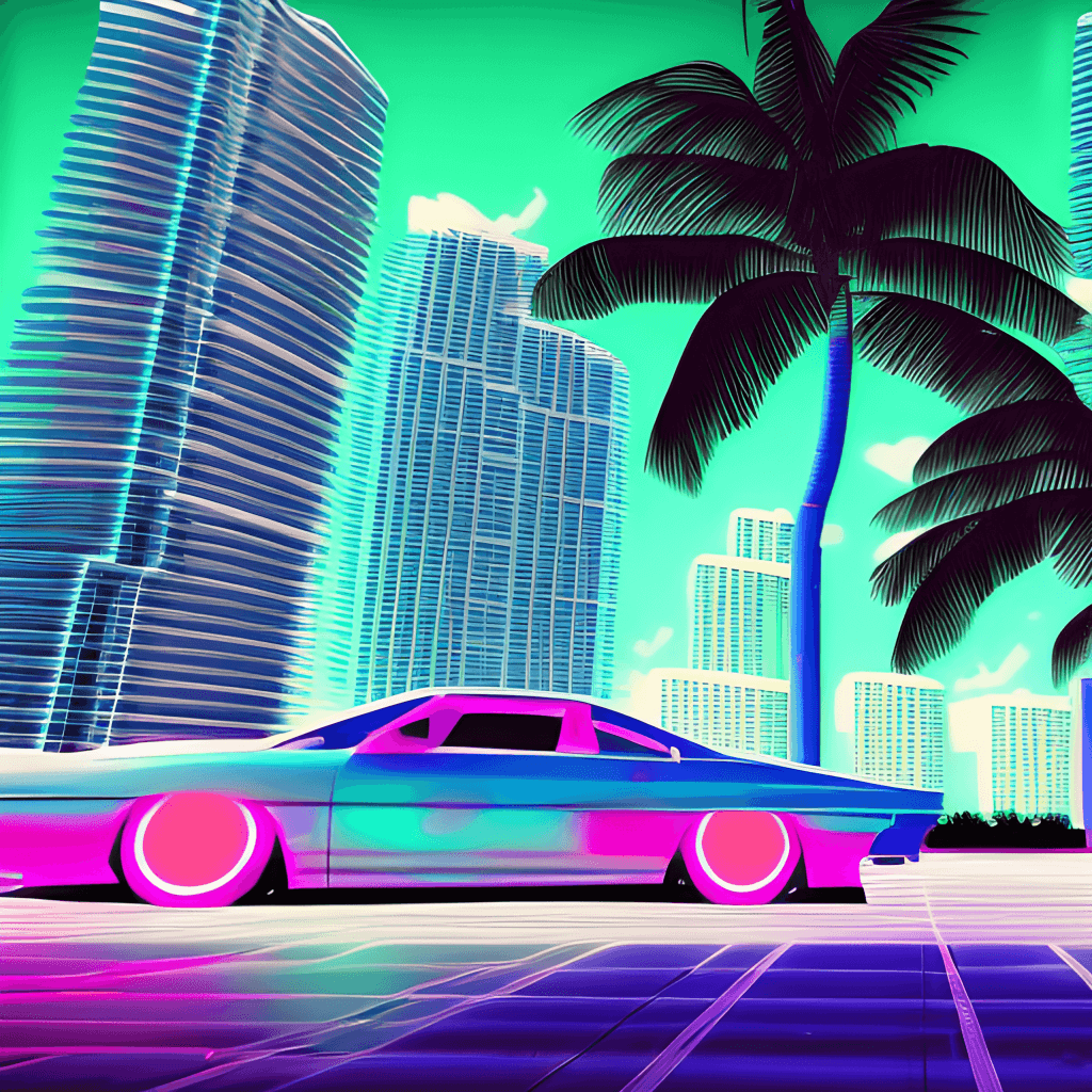 Miami Vice Cyberpunk Vaporwave Motion Image · Creative Fabrica
