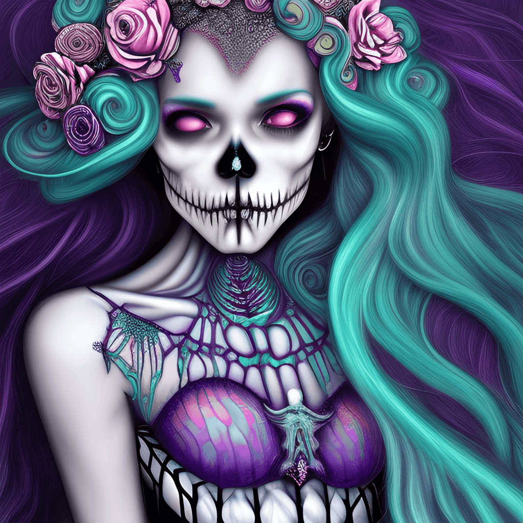 Hyper Detailed Gothic Mermaid Skeleton Princess · Creative Fabrica
