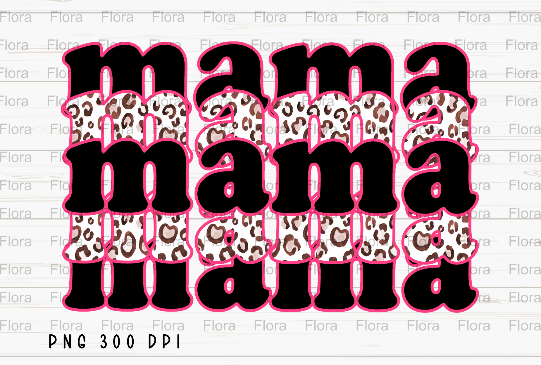 Mama Stacked Leopard Cheetah Mom PNG Graphic by Flora Co Studio ...