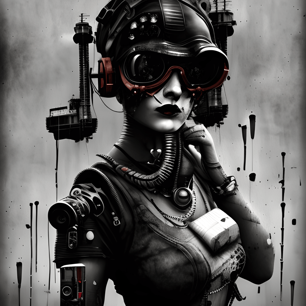 Dieselpunk Cyberpunk Woman · Creative Fabrica