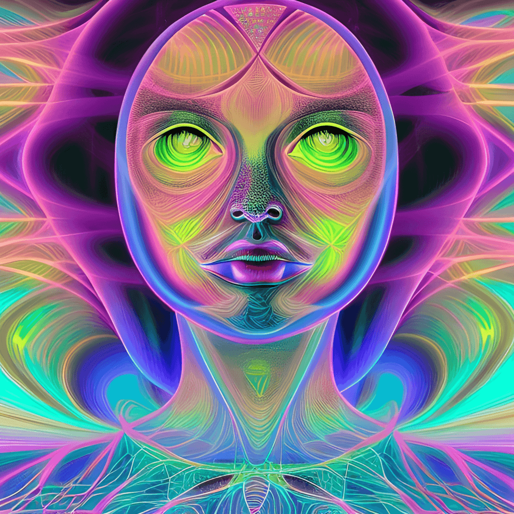 Psychedelic Digital Art Painting of a Colorful Pastel Girl · Creative ...