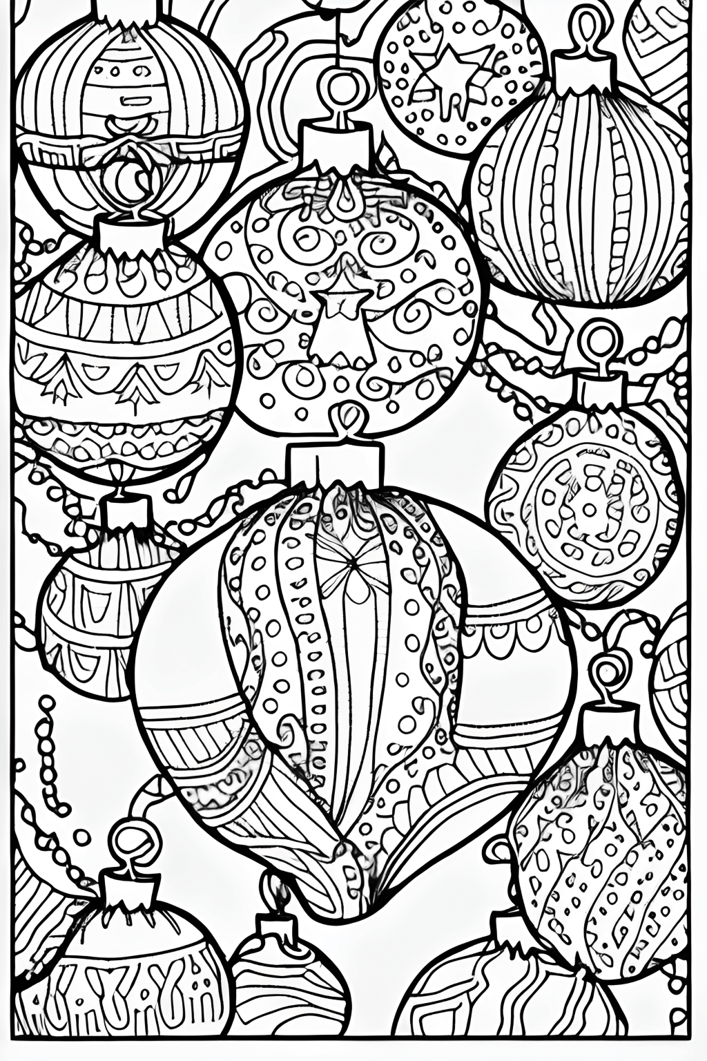 Detailed Christmas Coloring Page · Creative Fabrica