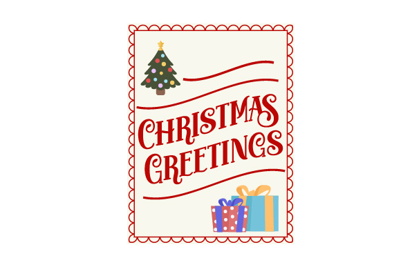 Christmas Sign Board, Vintage Ephemera - Christmas Greetings SVG Cut ...
