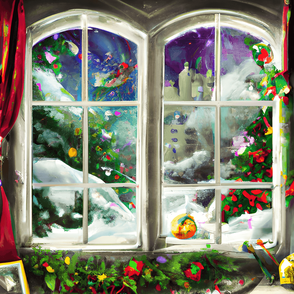 Farmhouse Christmas window scene, By Windy City Crafts