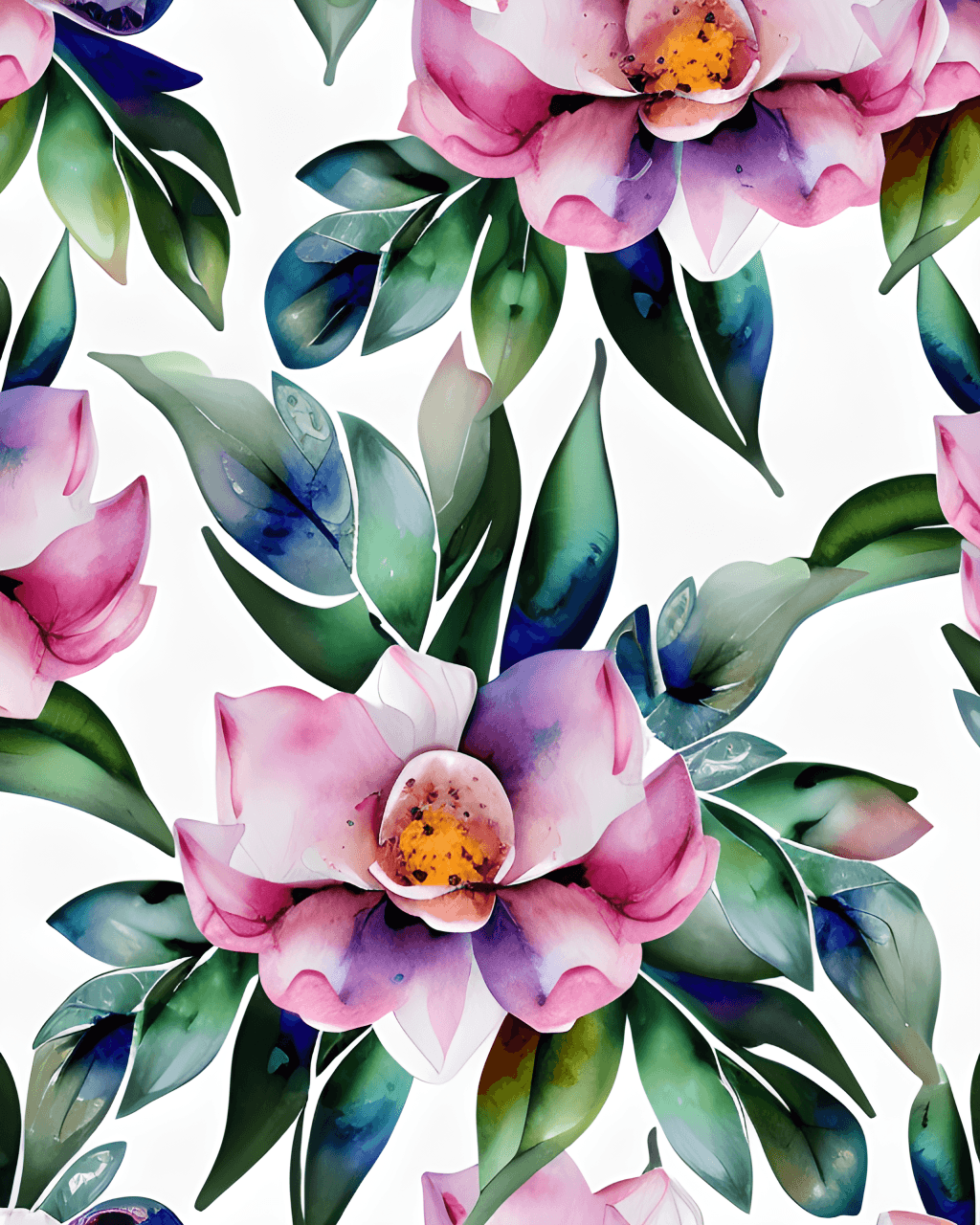 Spectacular Luxury Flowers Sublimation Watercolor Illustration with ...