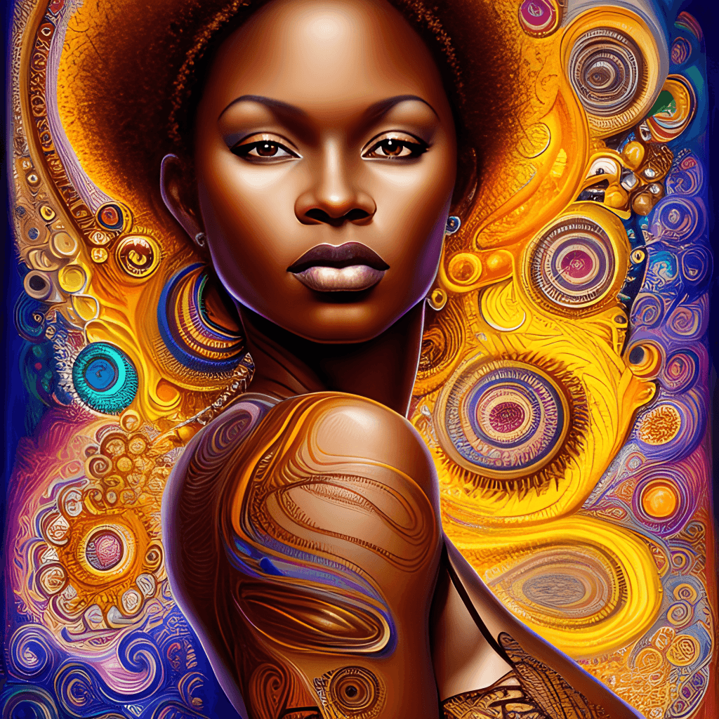 Beautiful Black Mother Brown Skin Woman 3D Art Vector Abstract ...